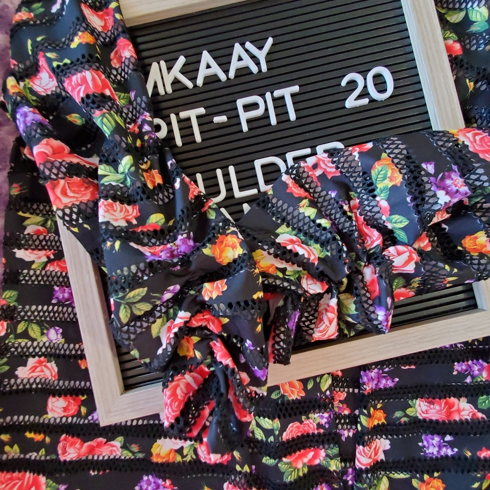 Chances R.•black,floral mesh jacket🤔cover•Med. - Picture 5 of 8